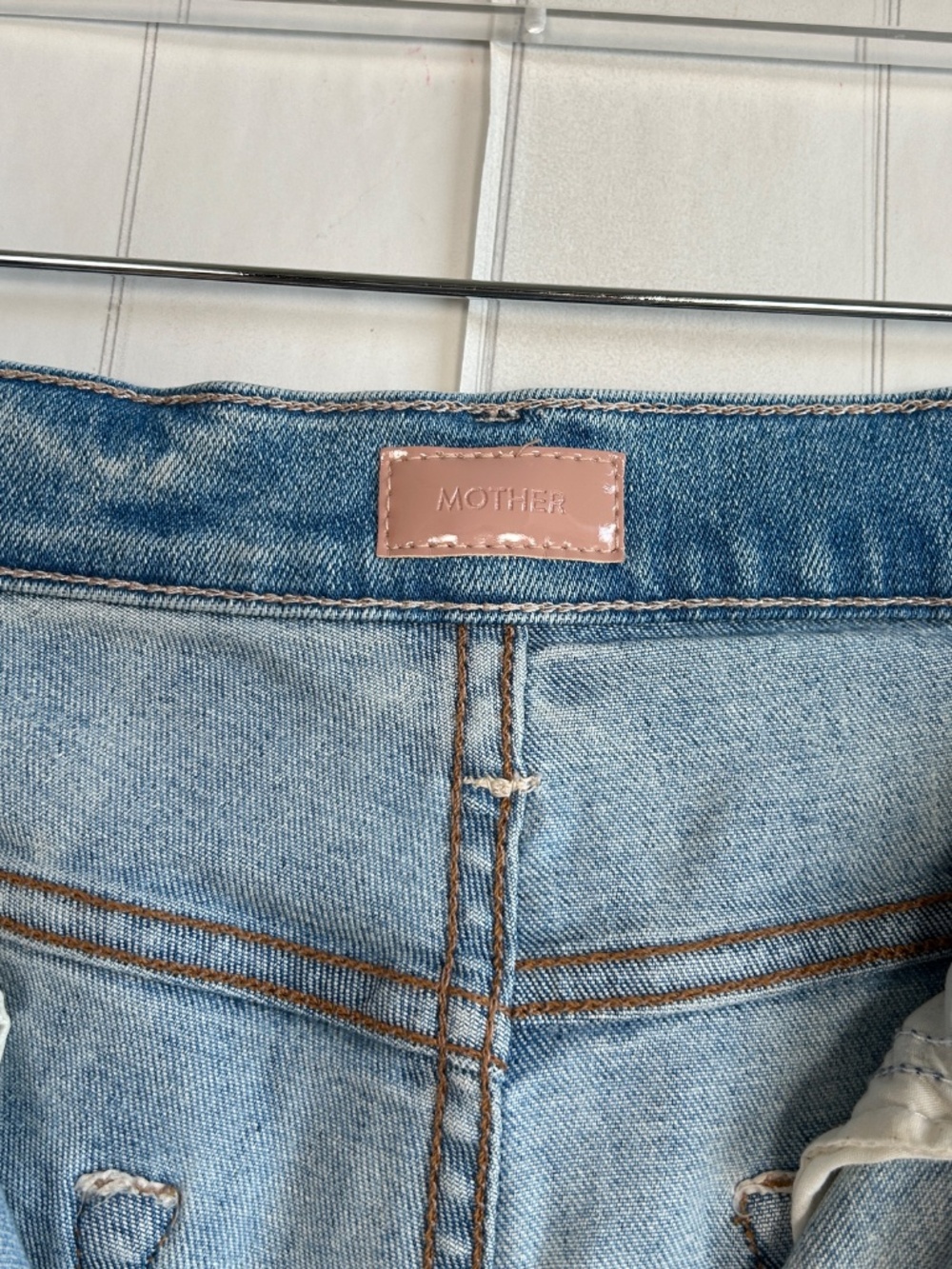 Mother jeans size 30 The Hustler Ankle Fray blue Au Revoir light wash - Picture 7 of 15